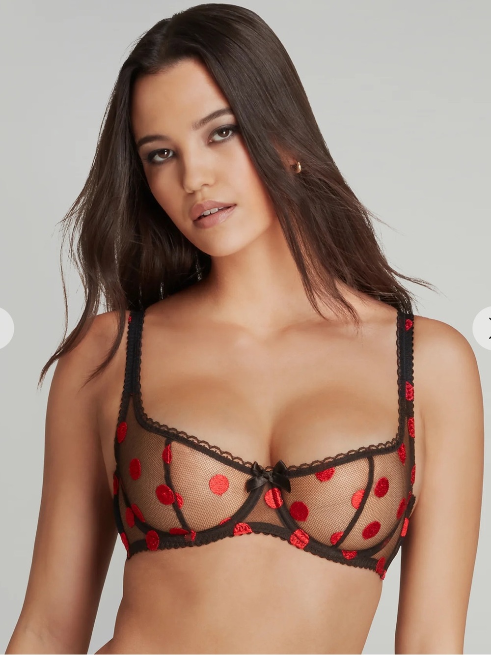 Agent Provocateur NWOT Gabby Balconette Underwired Bra Black Red Size 32DD